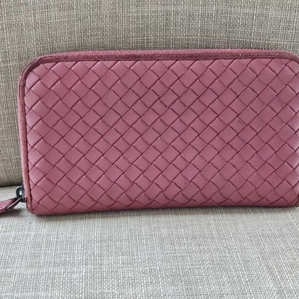 Bottega Veneta Clutch Wallet Cardholder Lambskin Zippy Zip Around Purse Italy